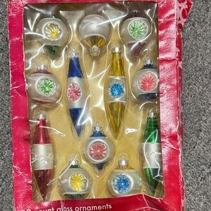 Assorted Glass Holiday Ornaments Set